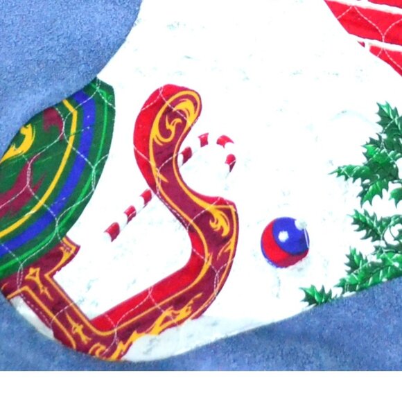 Handmade Christmas Stocking Santa Chimney Scene Vintage-Inspired Holiday Decor - Picture 5 of 5